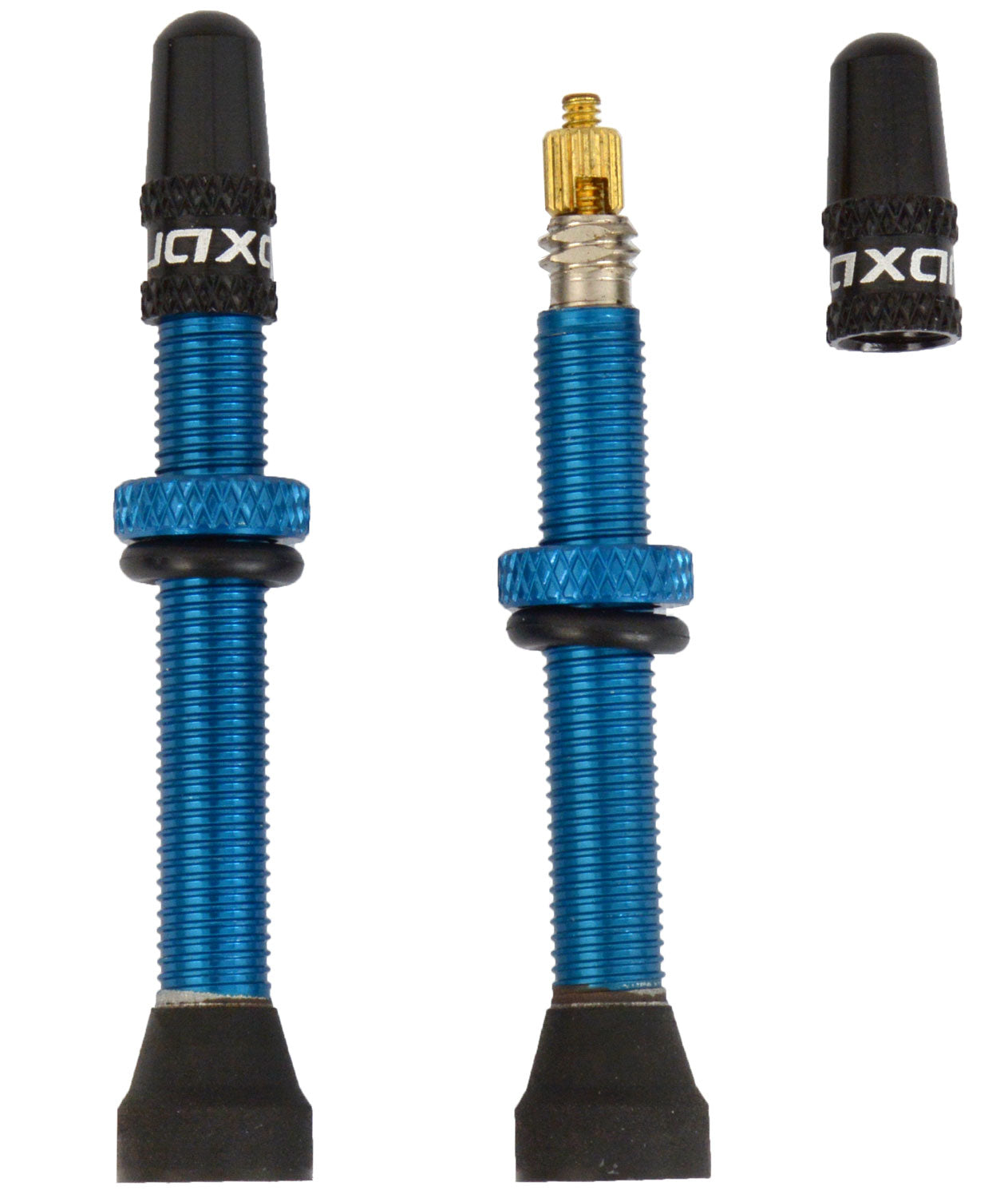 Valves tubeless Quaxar universelles aluminium bleu