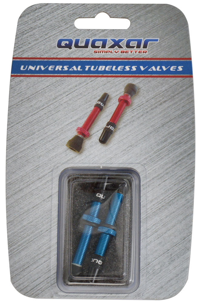 Valves tubeless Quaxar universelles aluminium bleu