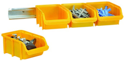 Raaco diy boîte empilable 2 sur rail jaune 4e2r - 124867 124867