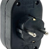 Adaptateur prise de terre 2 voies vertical noir - 6175905