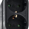 Adaptateur prise de terre 2 voies vertical noir - 6175905