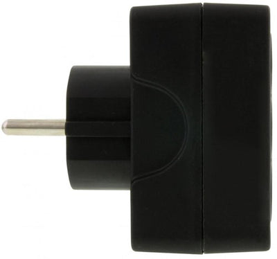 Adaptateur prise de terre 3 x euro noir - 6175909
