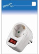 Adaptateur prise de terre avec interrupteur blanc - 6640890