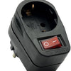 Adaptateur prise de terre avec interrupteur noir - 6140891