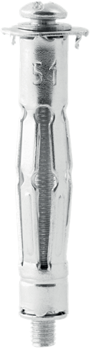 Chevilles rapides pour murs creux | ø11x52 | pour épaisseur de tôle de 6 à 21 mm | Capacité de charge de 40 kg | 10 pièces dans une boîte - 5001550