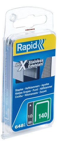 Rapide non. 140 agrafes en fil plat inox 10 mm, 650 pièces - 40109575 - 40109575