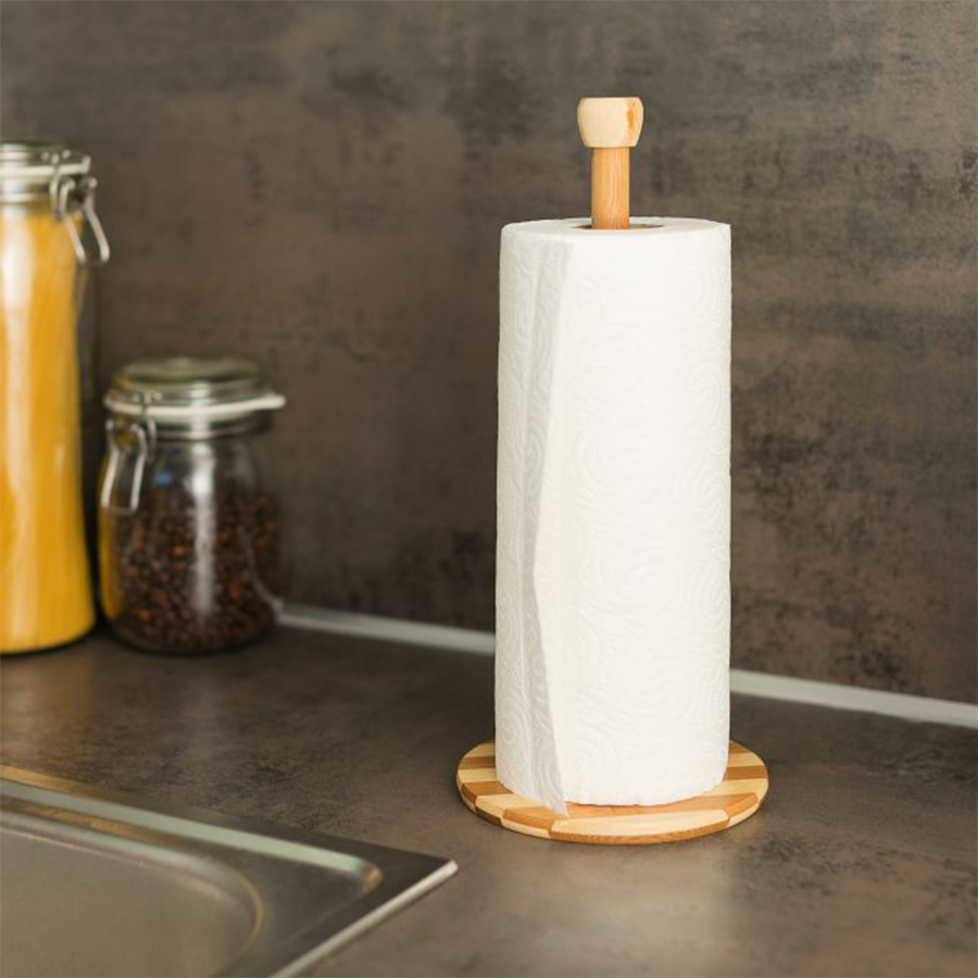 Porte-rouleau de cuisine Imp relaxdays bambou 32cm