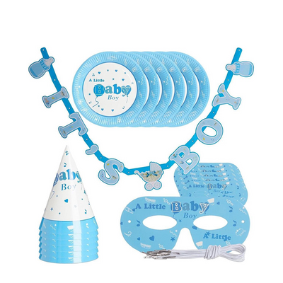 Relaxdays set de fête naissance garçon 19 pièces