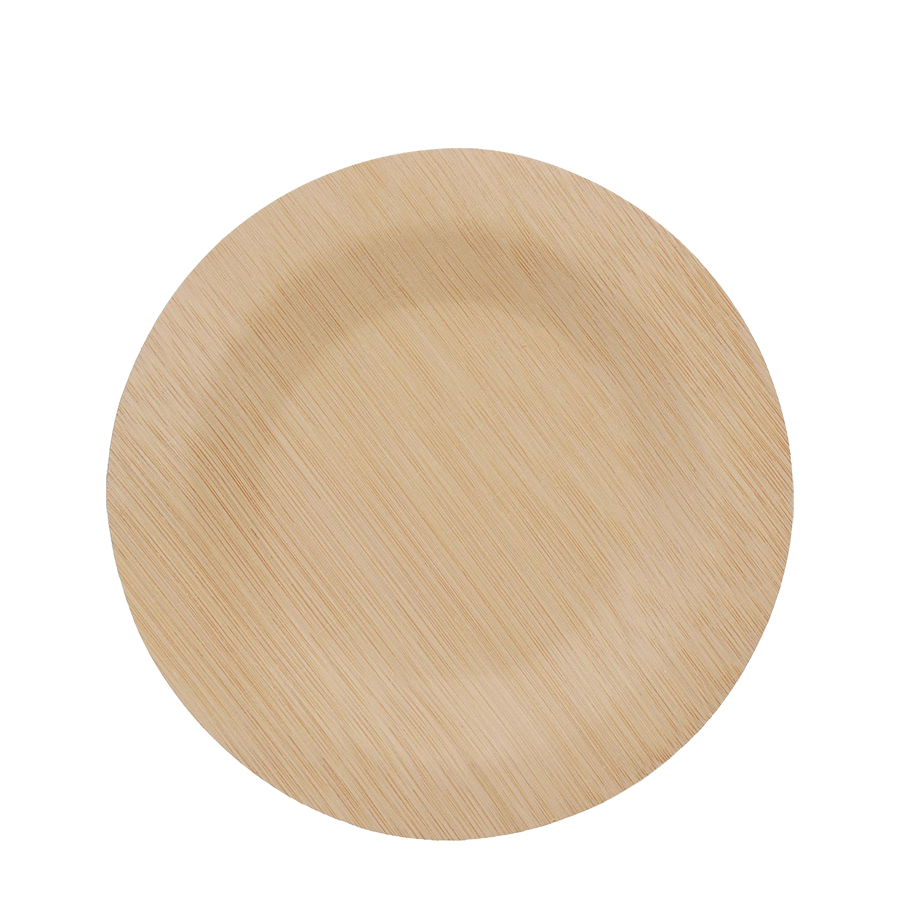Pic relaxdays assiettes jetables bambou ronde ø18cm 25 pièces