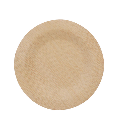 Pic relaxdays assiettes jetables bambou ronde ø18cm 25 pièces
