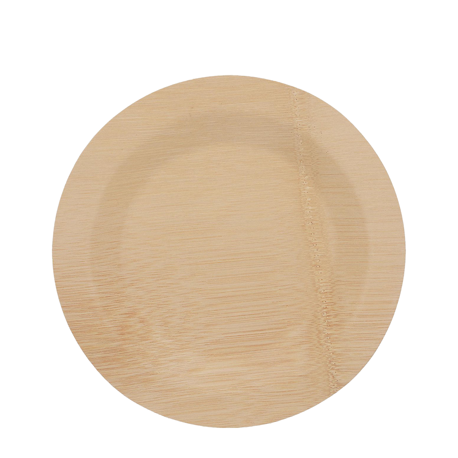 Pic relaxdays assiettes jetables bambou ronde ø23cm 25 pièces