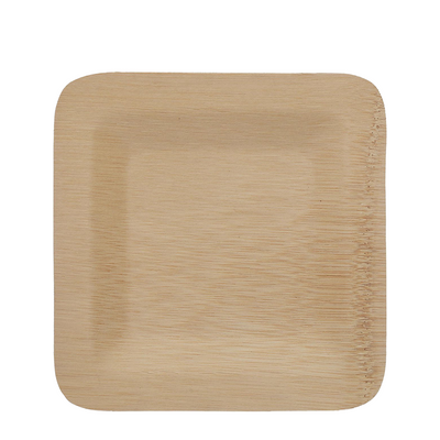 Pic relaxdays assiettes jetables bambou carré 18x18cm 25 pièces