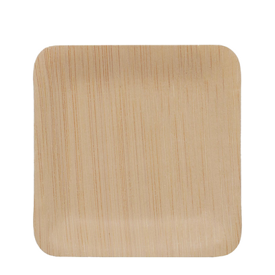 Pic relaxdays assiettes jetables bambou carré 8,5x8,5cm 25 pièces