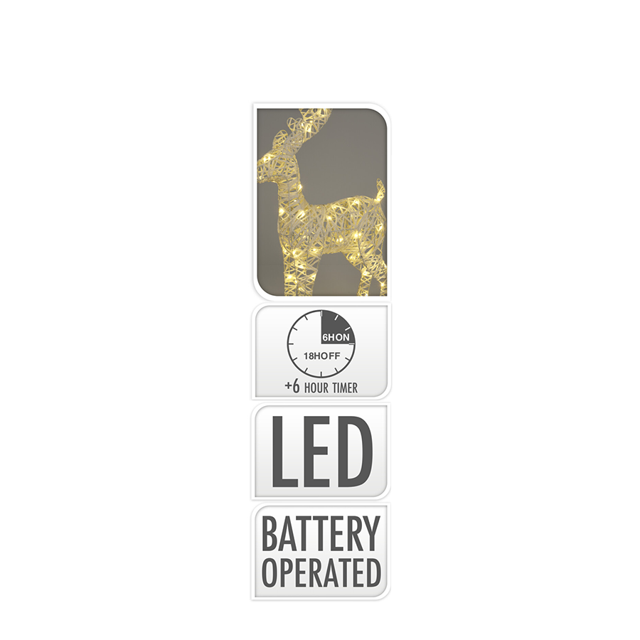 Renne LED blanc 40 LED 37cm