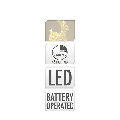 Renne LED blanc 50 LED 45cm