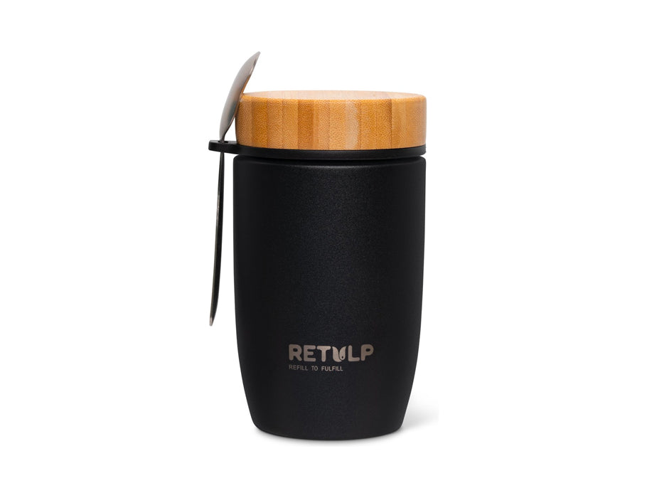 Retulp Lunch tasse tasse de tasse premium noire 500 ml