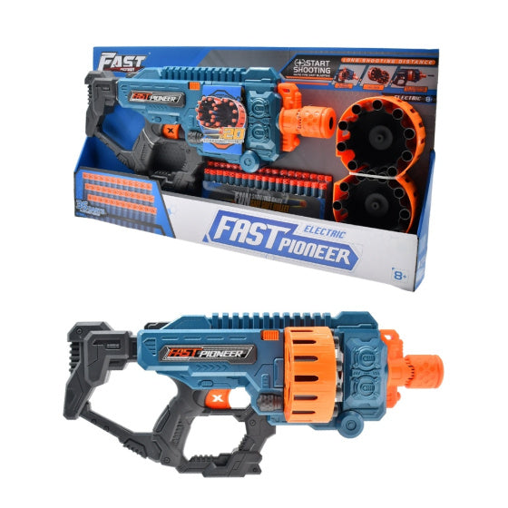 Pistolet jouet pionnier rapide avec entrepôt rotatif 36 balles