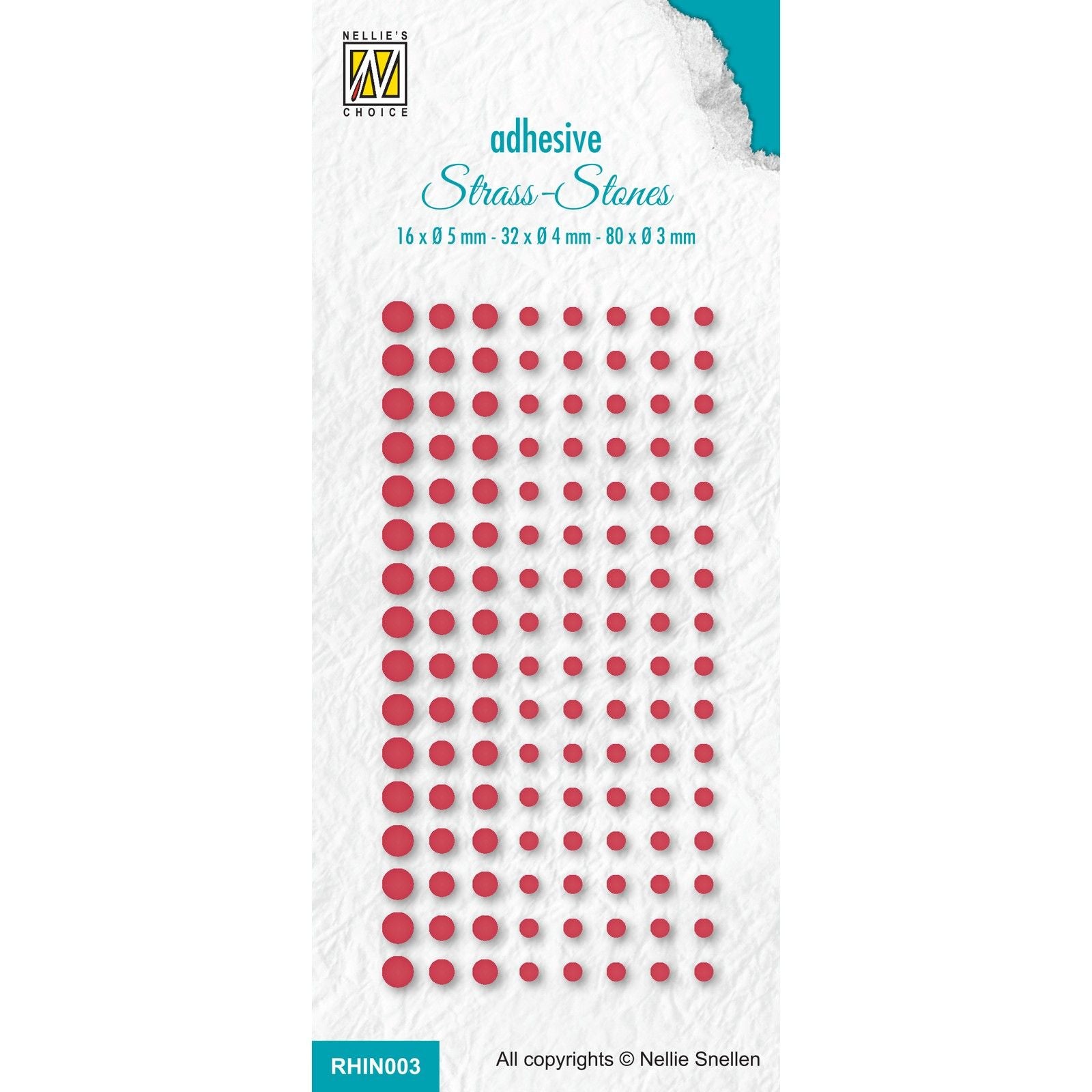 Le choix de Nellie • Strass autocollants ø3-5mm Rouge Noël 128pcs.