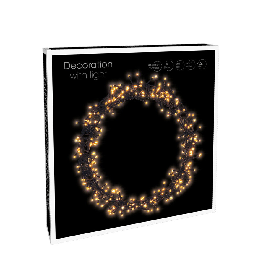 Anneau LED noir 300 LED ø38cm