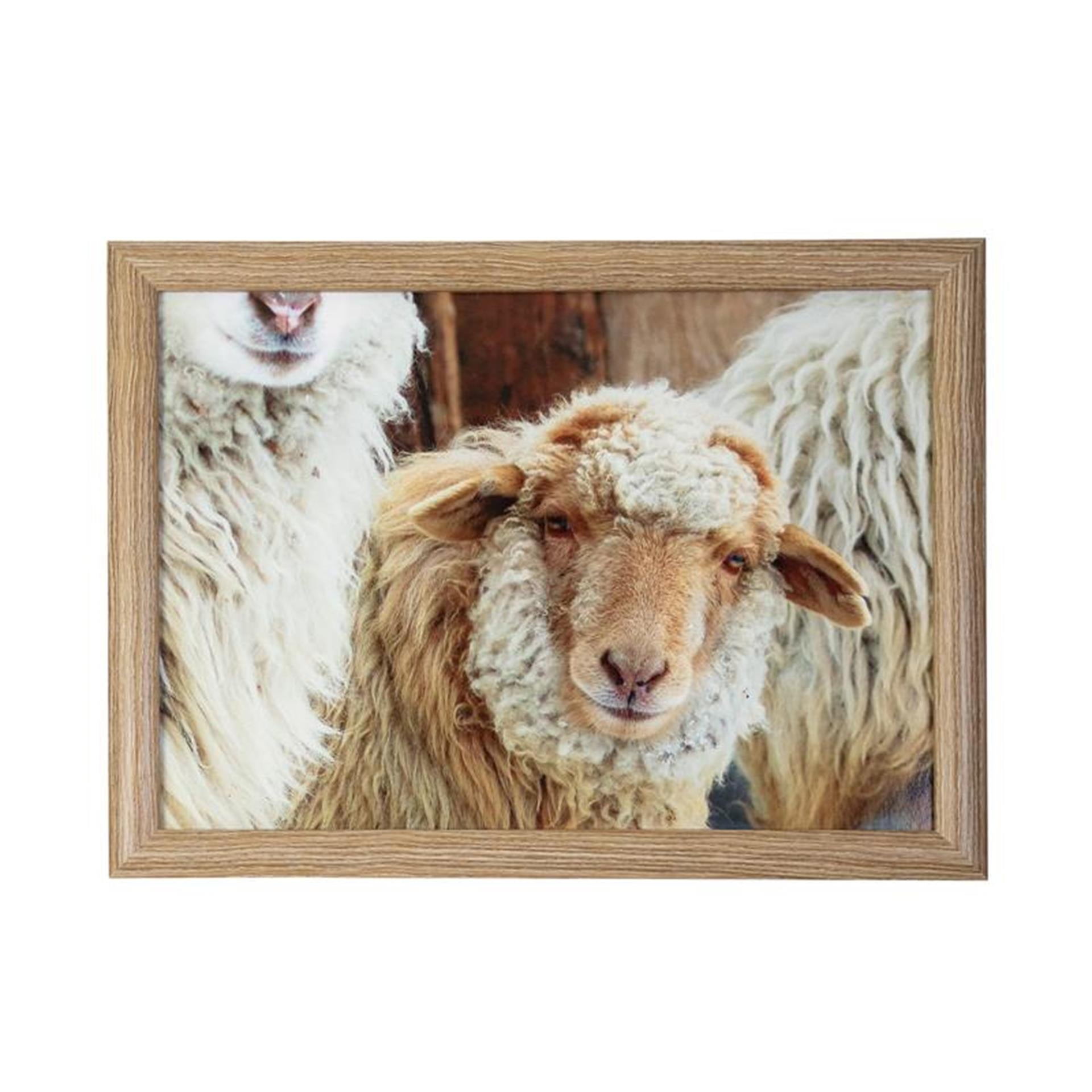 Mars more coussin pour genoux mouton beige 43x33x9cm
