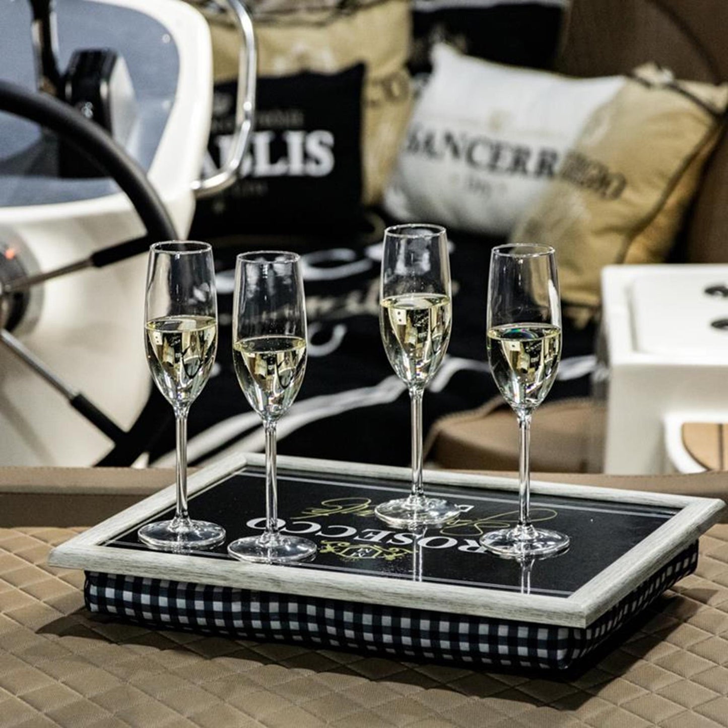 Mars more coussin pour genoux prosecco noir 43x33x9cm