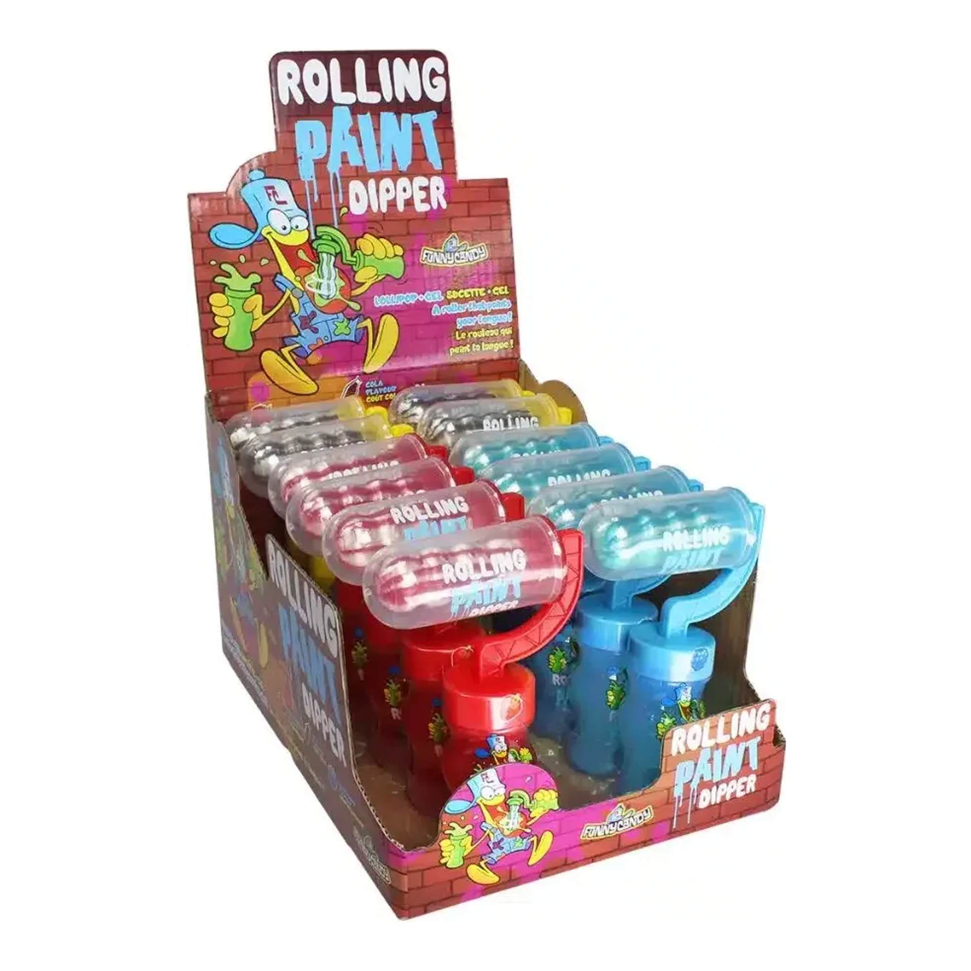 Dipper pop à peinture à rouler avec des bonbons amusants (12 pièces)