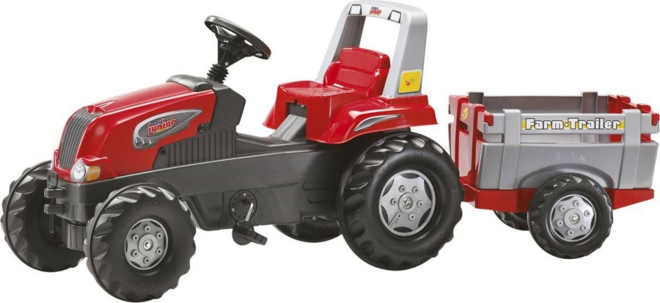 Rolly Toys Stair Tracteur Rollyjunior Rt avec remorque 162 cm rouge