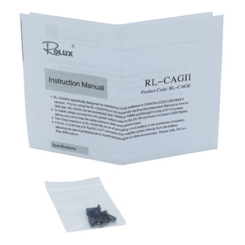 Plaque de batterie Rolux V-Mount RL-CAGII pour Canon C300 Mark II