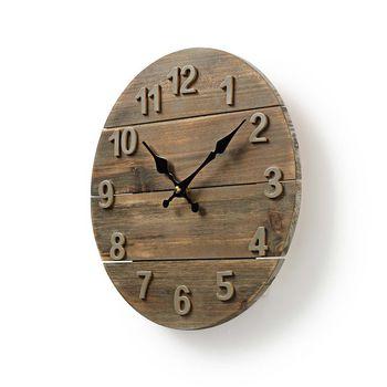 Nedis clwa002wd30 diamètre de l'horloge murale ronde 30 cm bois
