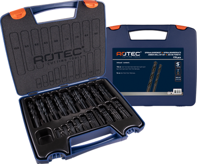 Jeu de forets hélicoïdaux Rotec 1-10x0,5mm hss 170 pièces