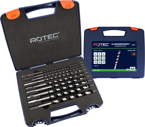 Rotec 900.1065 9 pièces. jeu de forets pour tuyaux type '240', ø4-18 x 230 mm - 900.1065