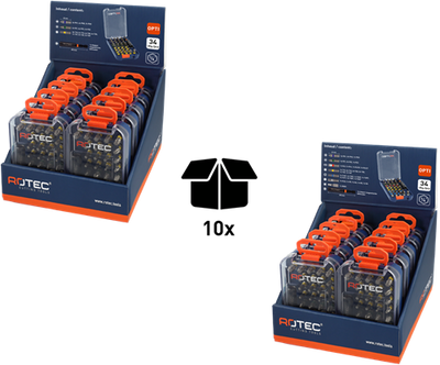 Jeu d'embouts Rotec | 34 pièces | opti-ligne | ph-pz-t-sl-h-tt-sqd + porte-embout - 827.9205
