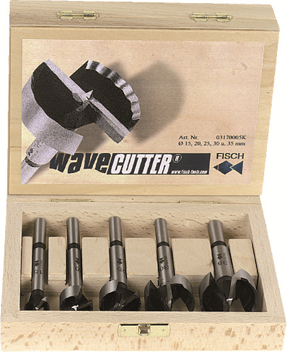 Jeu de forets à bois Rotec fisch-tools | 5 pièces | d. 15, 20, 25, 30, 35 mm | 1 pièce - 03170005k - 03170005k
