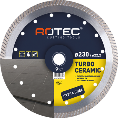 Lame de scie diamantée Rotec 'turbo céramique' | ø350x3,2xø25,4 - 704.3504ts