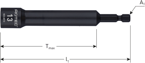 Clé à douille Rotec extra profonde | e6,3 | enregistrement de bits | sw 10x110 75 - 822.0010