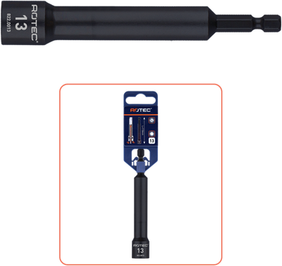 Clé à douille Rotec extra profonde | e6,3 | enregistrement de bits | sw 13x110 75 - 822.0013