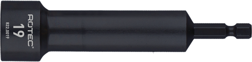 Clé à douille Rotec extra profonde | Enregistrement e6.3 bits | sw | 19x110 75mm - 822.0019