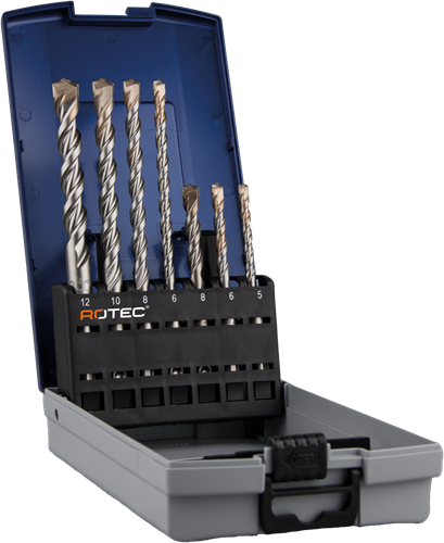 Jeu de forets Rotec 7 pièces SDS+ et marteaux perforateurs