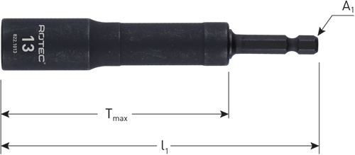 Clé à douille coudée Rotec flexible 15 | e6,3 | enregistrement de bits | sw 13x115 - 822.1013