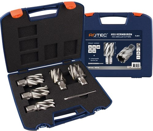 Rotec jeu de carotteuses hss silver-line '536w', wld 19, 6 pièces, ø24-32 - 5369006 - 536.9006