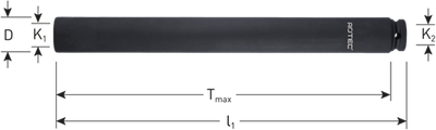 Capuchon anti-impact Rotec | carré intérieur 1 2 | extra profond | l=310 | sw 19 - 842.3019