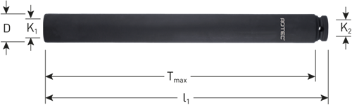 Capuchon anti-impact Rotec | carré intérieur 1 2 | très long | l=310 | 30 - 842.3030