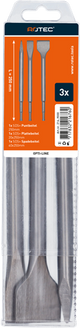 Rotec opti-line | jeu de burins sds-plus | 3 pièces (bêche plate à pointe) - 214.9000