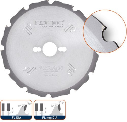 Lame de scie diamantée Rotec pkd, ø160x2,2x20mm z=8 fl dia - 5533005