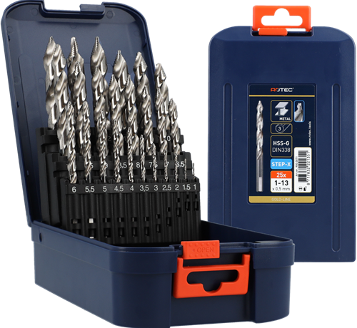 Jeu de forets hélicoïdaux Rotec 1-13x0,5 hss-g 25 pièces