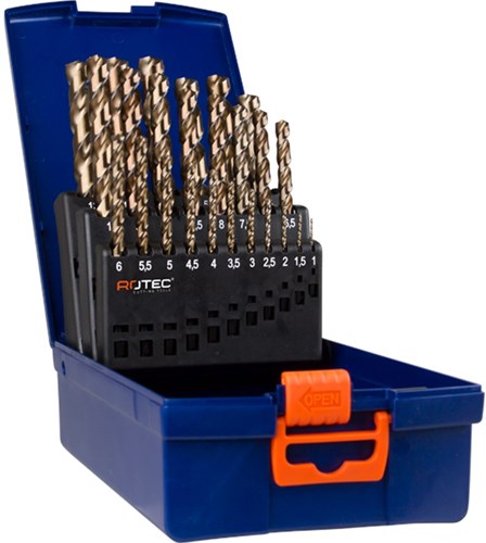 Jeu de forets hélicoïdaux Rotec 1-13x0,5mm hss-g 25 pièces