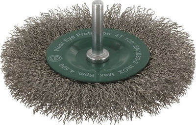 Brosse à broches Rotec sch.6mm ø100x0,30 mm x 12 mm fil inox ondulé - 7980350 - 798.0350