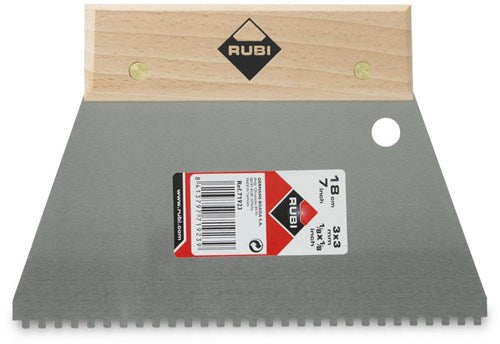 Truelle simple Rubi | 18cm 3x3mm | manche en bois - 71923