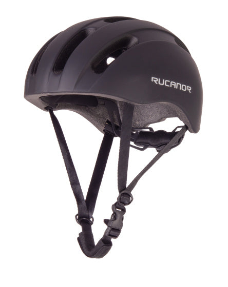 Rucanor City Flow Bicycle Casque E-Bike Ajustement noir réglable Taille 55-58 cm (M)