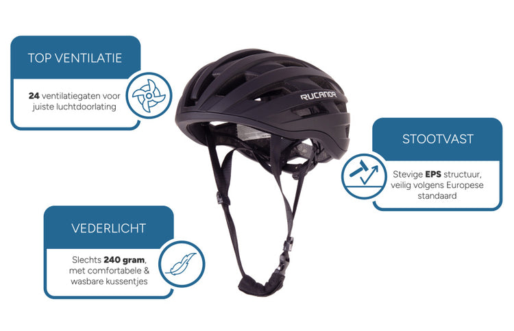 Rucanor Grav Bicycle Casque MTB et Bike Black Réglable Taille de 55-58 cm (M)
